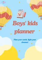 Aperçu - Autre type de ressources - Planner for Boys – Cute Weekly & Monthly Kids Organizer - Page de couverture