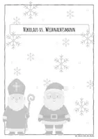 Vorschau - Arbeitsblätter - Weihnachten - Unterschied Nikolaus vs. Weihnachtsmann, Arbeitsblätter - Seite 1