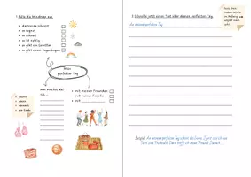 Vorschau - Arbeitsblätter - Mein perfekter Tag Schreiben DaZ Satzbau Inversion - Deckblatt