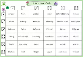 Vorschau - Arbeitsblätter - Spielend Wortarten lernen - Sprachspiel im Frühling mit Selbstkontrolle - Seite 1