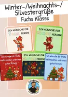 Vorschau - Mal- und Bastelvorlagen - Neujahrsgruß Vorlage - deutsche Weihnachtsgrüße für Fuchsklasse - Deckblatt