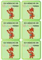 Vorschau - Mal- und Bastelvorlagen - Neujahrsgruß Vorlage - deutsche Weihnachtsgrüße für Fuchsklasse - Seite 1
