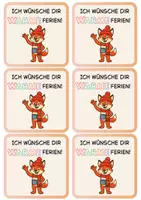 Vorschau - Mal- und Bastelvorlagen - Neujahrsgruß Vorlage - deutsche Weihnachtsgrüße für Fuchsklasse - Seite 2