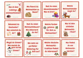 Vorschau - Aufgabenkarten - Sprechkarten Weihnachten auf Deutsch - Seite 1
