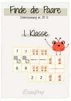 Vorschau - Stationenlernen - Finde-die-Paare-Spiel zur Zahlerkennung - ZR 10, 1. Klasse - Deckblatt