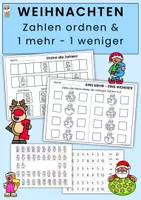 Vorschau - Arbeitsblätter - Weihnachten - Zahlen ordnen & 1 mehr - 1 weniger, Zahlenraum 10 - Deckblatt