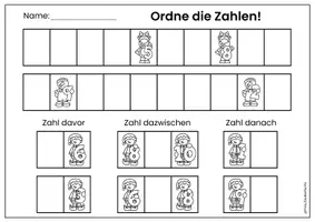 Vorschau - Arbeitsblätter - Weihnachten - Zahlen ordnen & 1 mehr - 1 weniger, Zahlenraum 10 - Seite 2