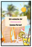 Vorschau - Mal- und Bastelvorlagen - Brause-Gruß Ich wünsche dir prickelnde Sommerferien - Deckblatt