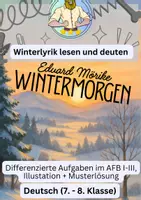 Vorschau - Arbeitsblätter - Gedichtsanalyse „Wintermorgen“ Wintergedicht - Deckblatt