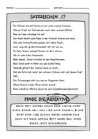 Vorschau - Arbeitsblätter - Satzzeichen . ! ? Verben Adjektive - Deckblatt