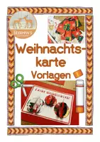 Vorschau - Mal- und Bastelvorlagen - Weihnachtskarte Kugeln Bastelvorlage - Deckblatt