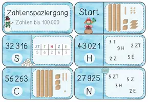 Vorschau - Arbeitsblätter - Zahlenspaziergang 100000 (Hunderttausend) - Winter - Seite 2