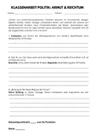 Vorschau - Arbeitsblätter - Klassenarbeit Politik: Armut und Reichtum Klasse 7/8 mit Lösungen - Seite 2