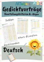 Vorschau - Stundenentwürfe - Beurteilungssystem Gedichtvortrag – stärkenorientiert, wertschätzend & transparent - Deckblatt