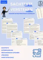 Vorschau - Arbeitsblätter - Sachtext - Was ein gutes Praktikum ausmacht - Deckblatt