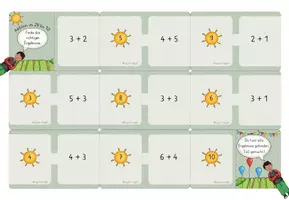 Vorschau - Stationenlernen - 4x Domino: Addition und Subtraktion im ZR bis 10, differenziert - Seite 1