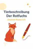 Vorschau - Arbeitsblätter - Eine Tierbeschreibung verfassen: Der Rotfuchs (Deutsch 5-6) - Deckblatt