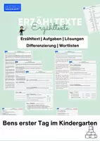 Vorschau - Arbeitsblätter - Kurzgeschichte – Bens erster Tag in Kindergarten - Deckblatt