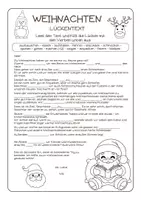 Vorschau - Arbeitsblätter - Weihnachten - Leseverstehen, Quiz, Rätsel, Lückentext - Deckblatt
