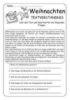 Vorschau - Arbeitsblätter - Weihnachten - Leseverstehen, Quiz, Rätsel, Lückentext - Seite 1