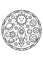 Vorschau - Mal- und Bastelvorlagen - Weltall-Mandalas – 10 Ausmalbilder für Kinder - Seite 2