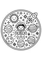 Vorschau - Mal- und Bastelvorlagen - Weltall-Mandalas – 10 Ausmalbilder für Kinder - Seite 3