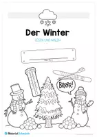Vorschau - Mal- und Bastelvorlagen - Lesen & Malen zum Winter (15 Arbeitsblätter) - Seite 1