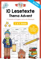Vorschau - Arbeitsblätter - 10 Lesetexte zum Advent (mit Aufgaben) - Deckblatt