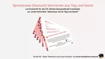 Vorschau - Unterrichtsreihen - Materialpaket Missionsfächer Kunst, Deutsch, Sachunterricht: Tag und Nacht / Wortarten für die fächerübergreifende Freiarbeit - Seite 1
