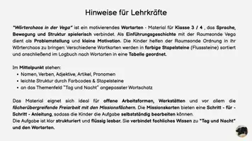 Vorschau - Unterrichtsreihen - Materialpaket Missionsfächer Kunst, Deutsch, Sachunterricht: Tag und Nacht / Wortarten für die fächerübergreifende Freiarbeit - Seite 2