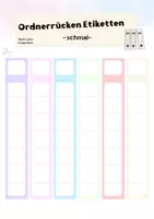 Vorschau - Anderer Materialtyp - Büro Organisation - Ordnerrücken Etikett schmal (bearbeitbar) - Deckblatt