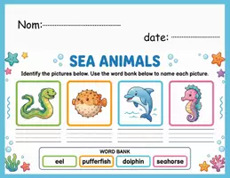 Aperçu - Cartes / Images - Wild & Ocean Animals Activity Book for Kids - Page 3