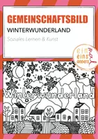 Vorschau - Mal- und Bastelvorlagen - Gemeinschaftsbild "Winterwunderland" - Deckblatt
