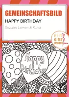 Vorschau - Mal- und Bastelvorlagen - Gemeinschaftsbild "Happy Birthday" - Deckblatt