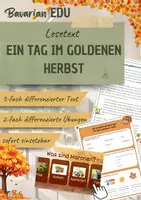 Vorschau - Arbeitsblätter - Lesetext | Deutsch | Herbsttag | digitale Übung - Deckblatt