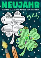 Vorschau - Arbeitsblätter - Neujahr Doodle Kleeblatt zum Ausfüllen & Ausmalen - Steckbrief für das neue Jahr 2026 - Deckblatt