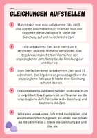 Vorschau - Arbeitsblätter - Gleichungen aufstellen - Deckblatt