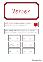 Vorschau - Fördermaterial/Inklusion - Verben - buntes Merkplakat ✨ - Deckblatt