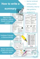 Vorschau - Arbeitsblätter - Writing skills booster: How to write a summary - Deckblatt
