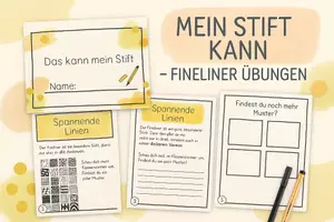 Vorschau - Arbeitsblätter - Mein Stift kann – Fineliner Übungen als Lernheft Version - Deckblatt