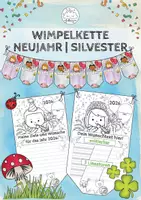 Vorschau - Arbeitsblätter - Neujahr 2026 | Silvester Wimpelkette - Deckblatt