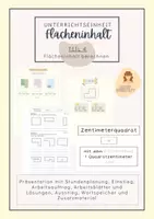 Vorschau - Stundenentwürfe - Flächeninhalt | Berechnung | Üben | Quadratzentimeter - Deckblatt