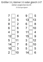 Vorschau - Arbeitsblätter - Größer, kleiner oder gleich – 10 Mathe-Arbeitsblätter Klasse 1 (Zahlenraum bis 20) - Seite 3