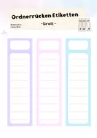 Vorschau - Anderer Materialtyp - Büro Organisation - Ordnerrücken Etikett breit (bearbeitbar) - Deckblatt