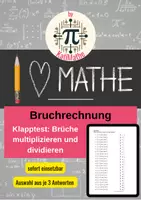 Vorschau - Arbeitsblätter - Klapptest Bruchrechnung – Brüche multiplizieren & dividieren (Klasse 6/ 7) – Training & Selbstkontrolle - Deckblatt