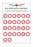 Vorschau - Arbeitsblätter - Das Weihnachtsalphabet – Bildkarten mit festlichen Buchstaben - Seite 1