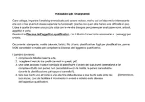 anteprima - Materiale di supporto/inclusione - Analisi grammaticale: la discesa dell'aggettivo qualificativo - Pagina di copertina