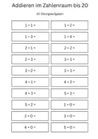 Vorschau - Arbeitsblätter - Addition im Zahlenraum bis 20 – 20 Mathe-Arbeitsblätter für die 1. Klasse - Deckblatt