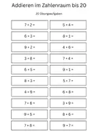 Vorschau - Arbeitsblätter - Addition im Zahlenraum bis 20 – 20 Mathe-Arbeitsblätter für die 1. Klasse - Seite 3