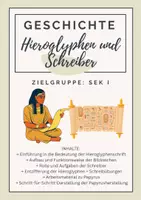 Vorschau - Arbeitsblätter - Hieroglyphen und Schreiber – Schreiben im Alten Ägypten einfach erklärt - Deckblatt